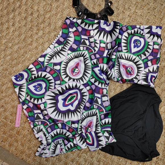 RACHEL LYM CRISTA MOSAIC BEADED COVER UP XS - Picture 6 of 9